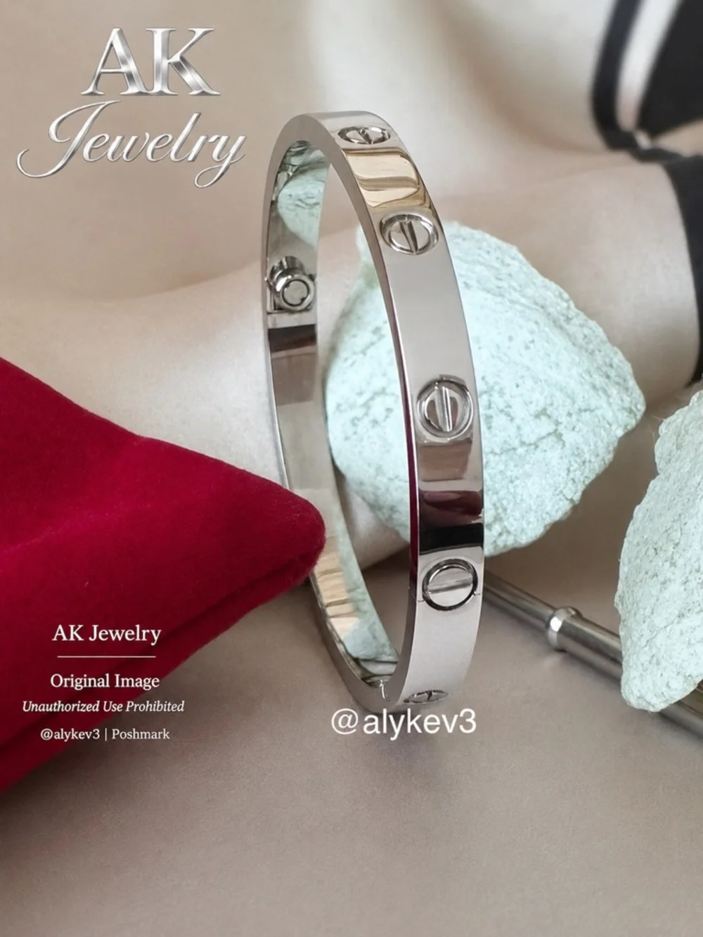 💎LUXURY 16cm Silver Cuff Bangle, Bracelet Complete Secure Screw Closure Fasten